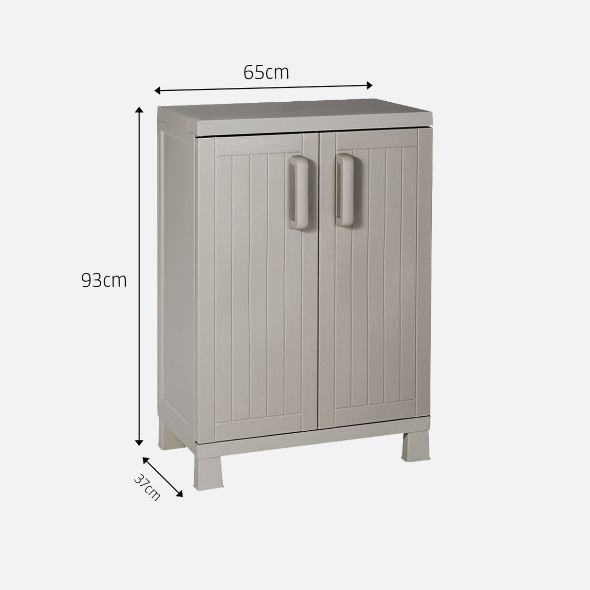    Toomax Wood Midi 2 Raflı Plastik Dolap Taş Gri 