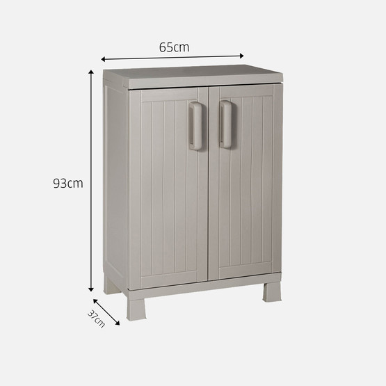 Toomax Wood Midi 2 Raflı Plastik Dolap Taş Gri
