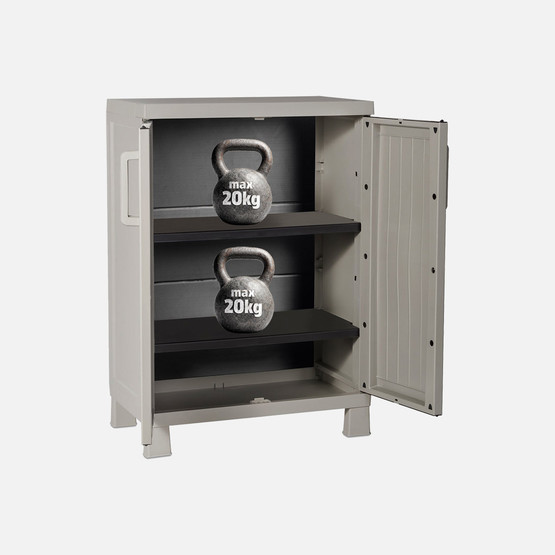 Toomax Wood Midi 2 Raflı Plastik Dolap Taş Gri
