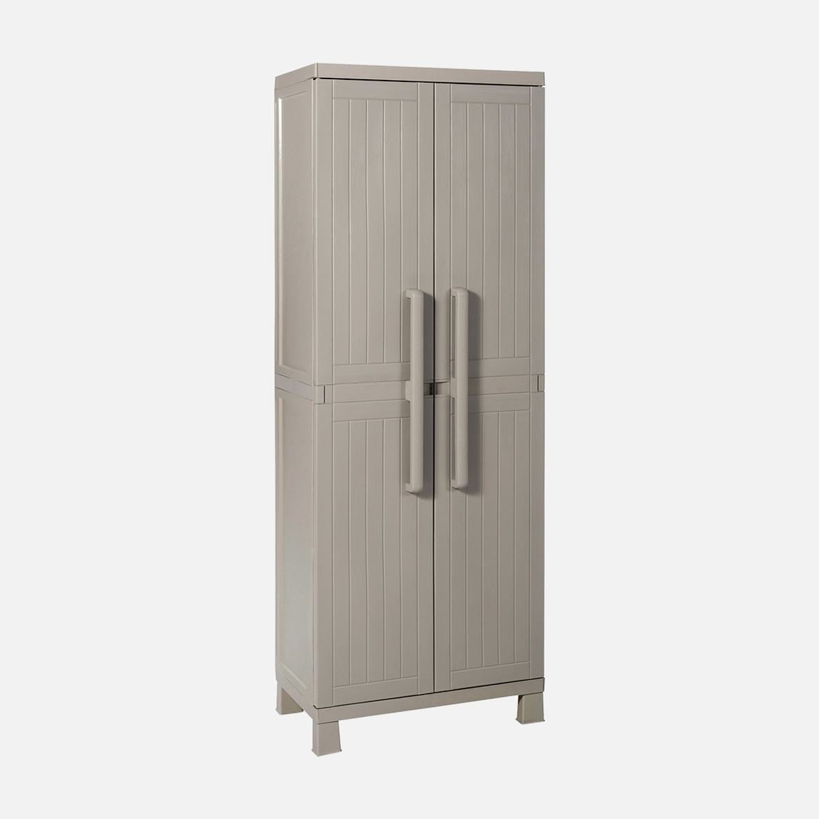    Toomax Wood Midi 4 Raflı ve Uzun Bölmeli Plastik Dolap Taş Gri 