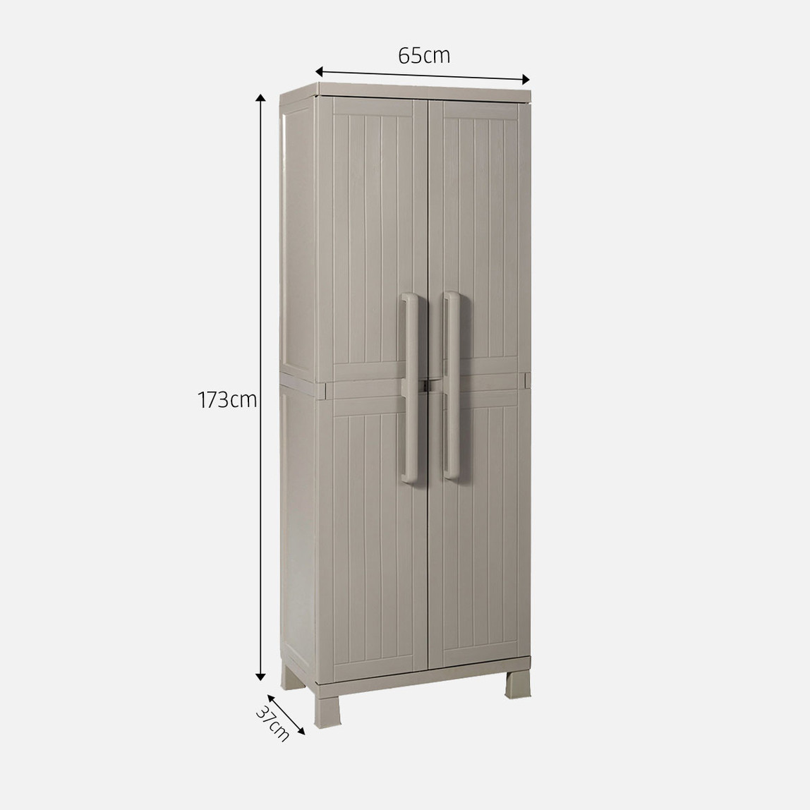    Toomax Wood Midi 4 Raflı Plastik Dolap Taş Gri 
