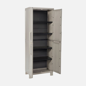 Wood Midi 4 Raflı Plastik Dolap Taş Gri