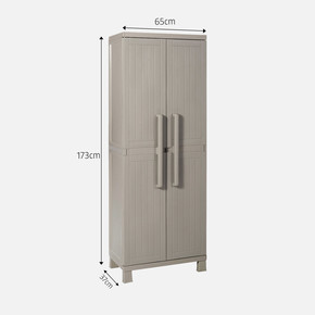 Toomax Wood Midi 4 Raflı Plastik Dolap Taş Gri