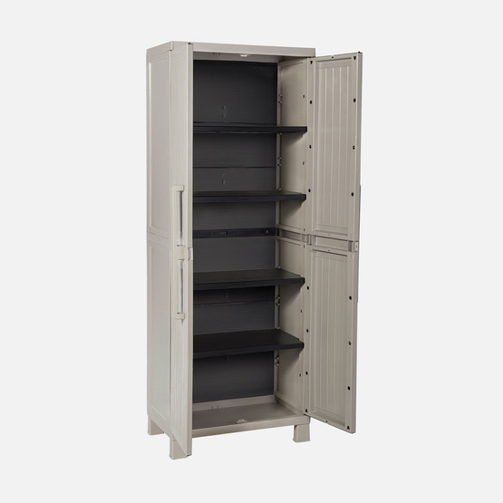 Toomax Wood Midi 4 Raflı Plastik Dolap Taş Gri