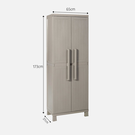 Toomax Wood Midi 4 Raflı Plastik Dolap Taş Gri