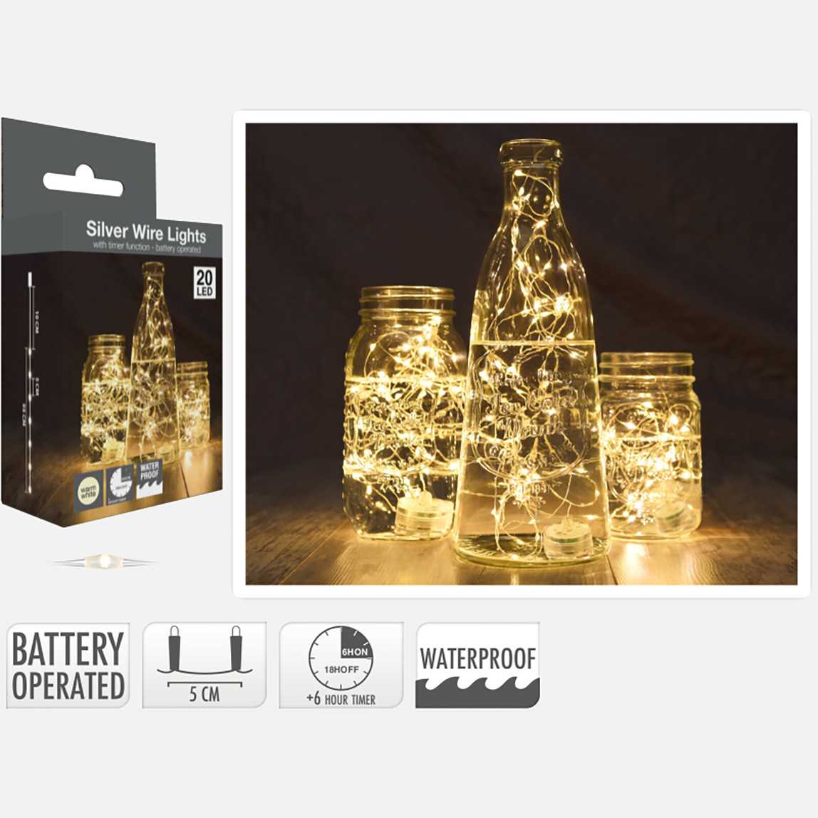    Dekoratif 20 Led Işık Zincir Sıcak Sarı 