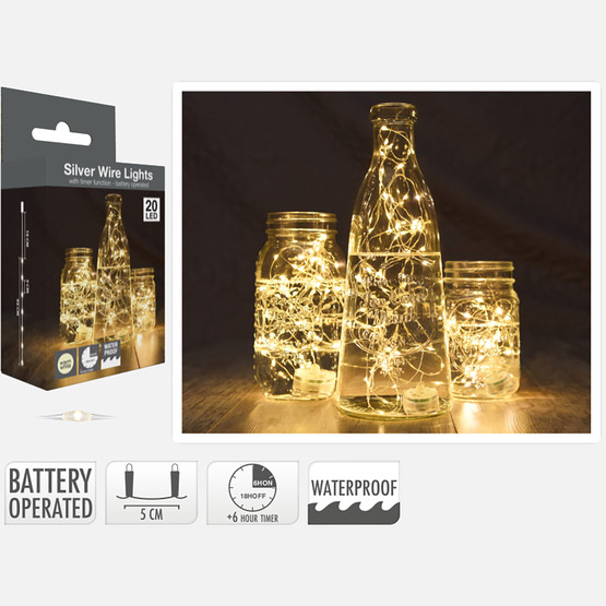 Dekoratif 20 Led Işık Zincir Sıcak Sarı