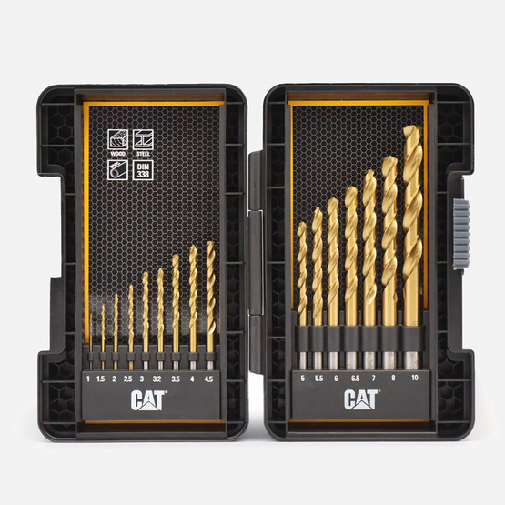 Cat DA02901 16 Parça Profesyonel Titanyum Kaplama HSS Metal Delici Matkap Ucu