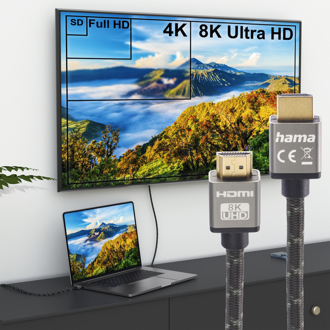   Hama HDMI Altın Uçlu Kablo 8K 2 m 