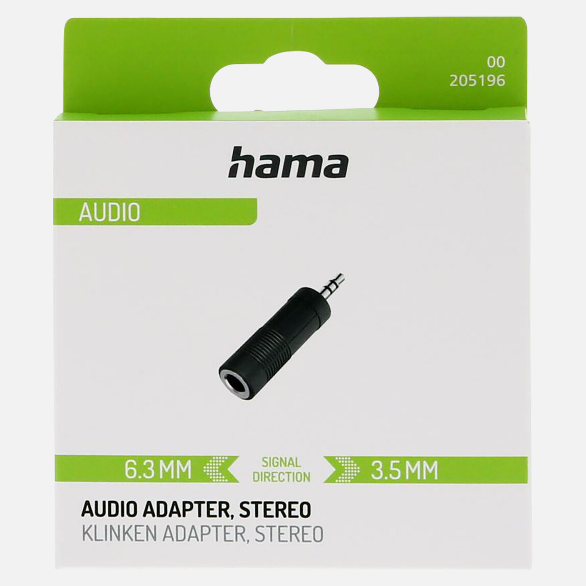    Hama 3.5 mm Plug 6.3 mm Soket Stereo 