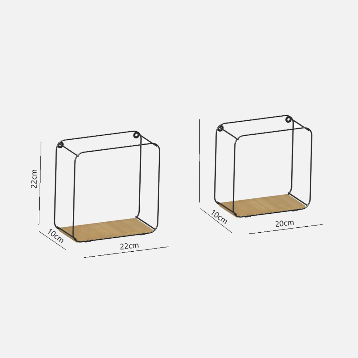    tekno-tel MG513 Kare 2'li Duvar Rafı Siyah 