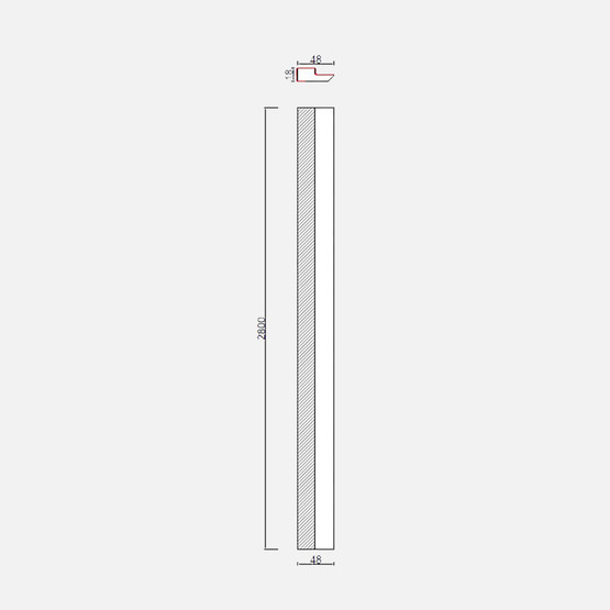 MDF Duvar Paneli Sol Başlangıç Profili  18x48x2800mm ST Antrasit
