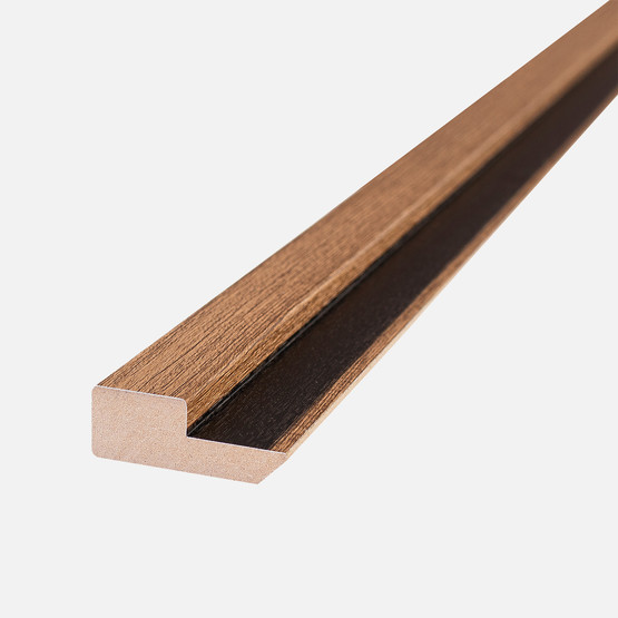 MDF Duvar Paneli Sol Başlangıç Profili   18x48x2800mm Teak-Black
