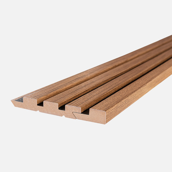 MDF Duvar Paneli Sol Başlangıç Profili   18x48x2800mm Teak-Black
