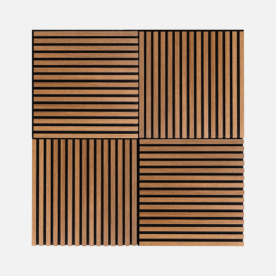 MDF Akustik Duvar Paneli Kare 20x600x600mm Teak