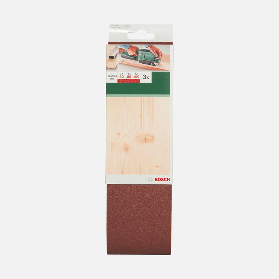 Bosch Tank Zımpara Kağıdı 3'lü Set 75x533 mm 60/80/100