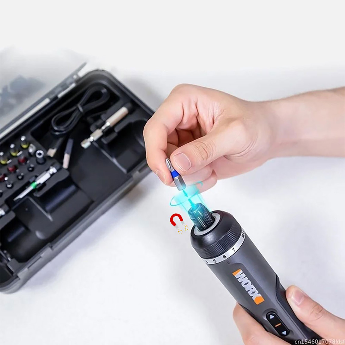    WORX WX242 4Volt/2.0Ah. Li-ion Akıllı Tork Ayarlı Şarjlı Tornavida + 30 Adet Bits Uç Seti 