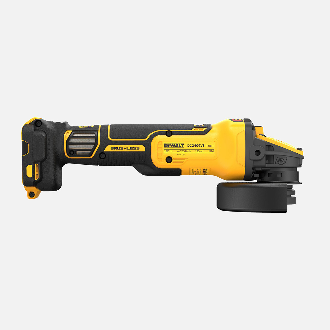    Dewalt DCG409VSNT-XJ 18V Kömürsüz Solo 125 mm Profesyonel Avuç Taşlama Makinesi (Akü ve Şarj Cihazı Dahil Değildir.) 