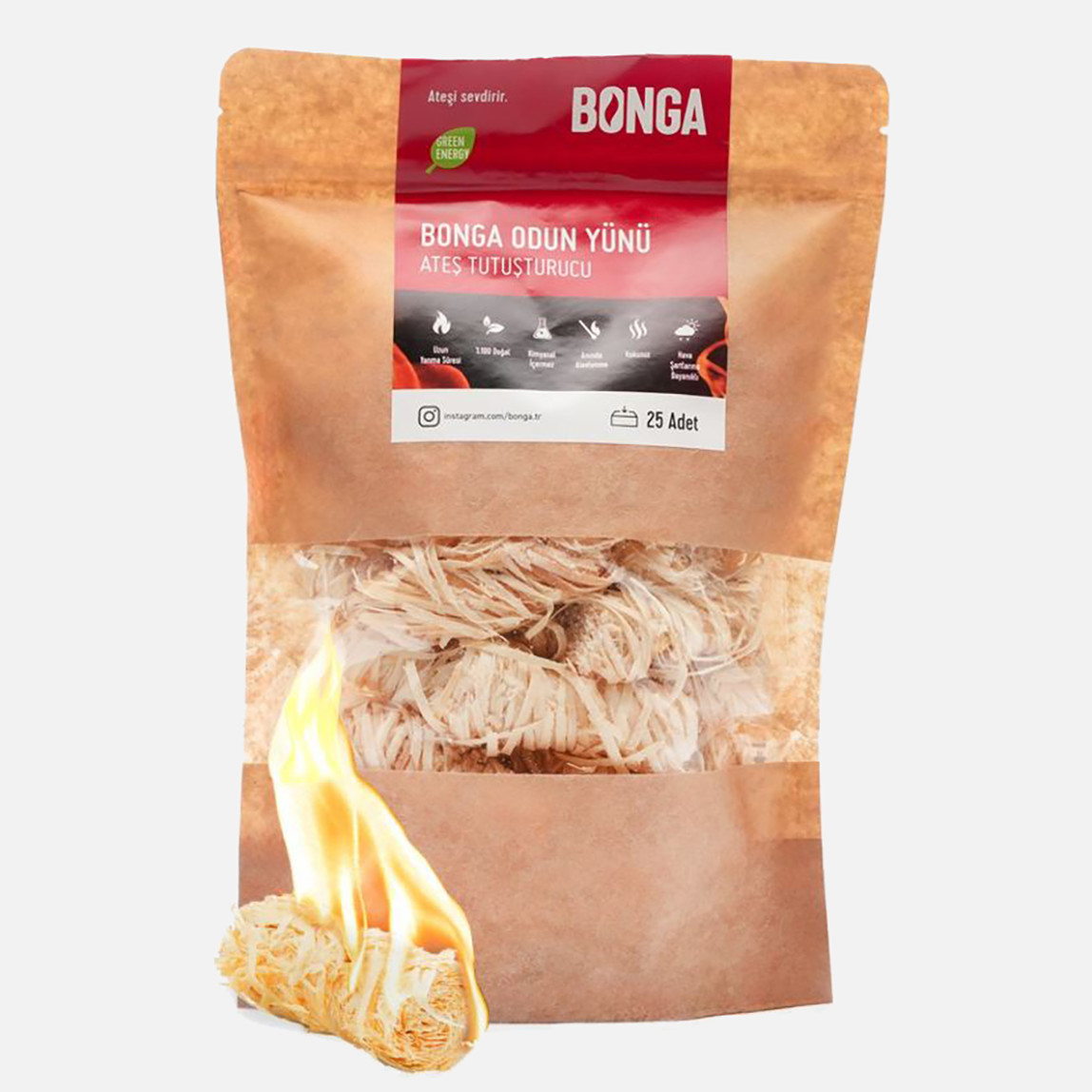    Bonga Odun Yünü Mangal Tutuşturucu 350gr 