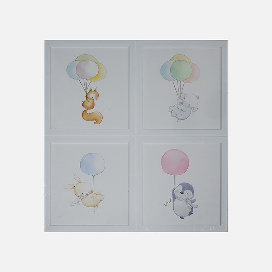 Mina Art Çerçeveli Tablo 4'lü Çocuk Serisi 28x28 cm