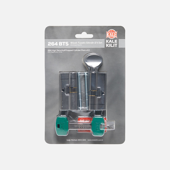 Kale Kilit Antrasit Bilyalı Tuzaklı Silindir 2'li Set