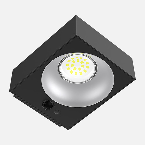 Solar Led Sensörlü Kare Aplik Siyah   