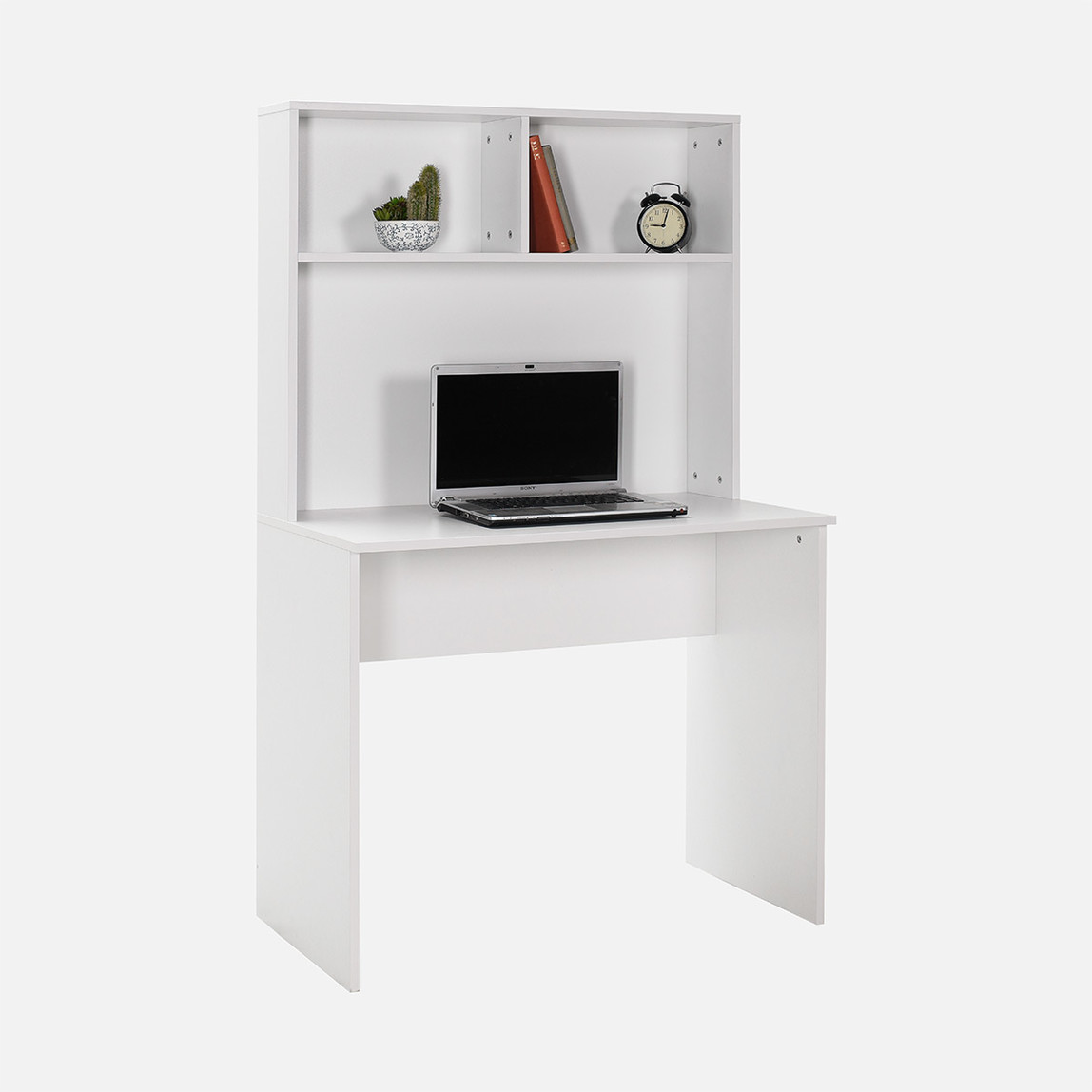    Adore White Raflı Çalışma Masası Mat Beyaz 