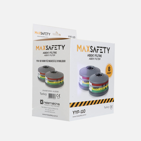 Max Safety Abek 1 Gaz Yedek Yüz Maskesi Filtresi