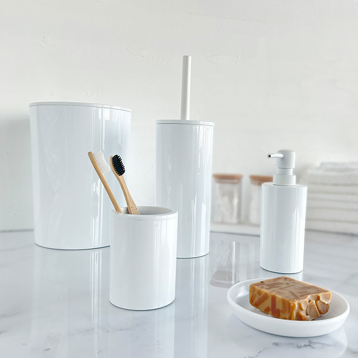    Primanova Flores 5'li Banyo Seti Beyaz 