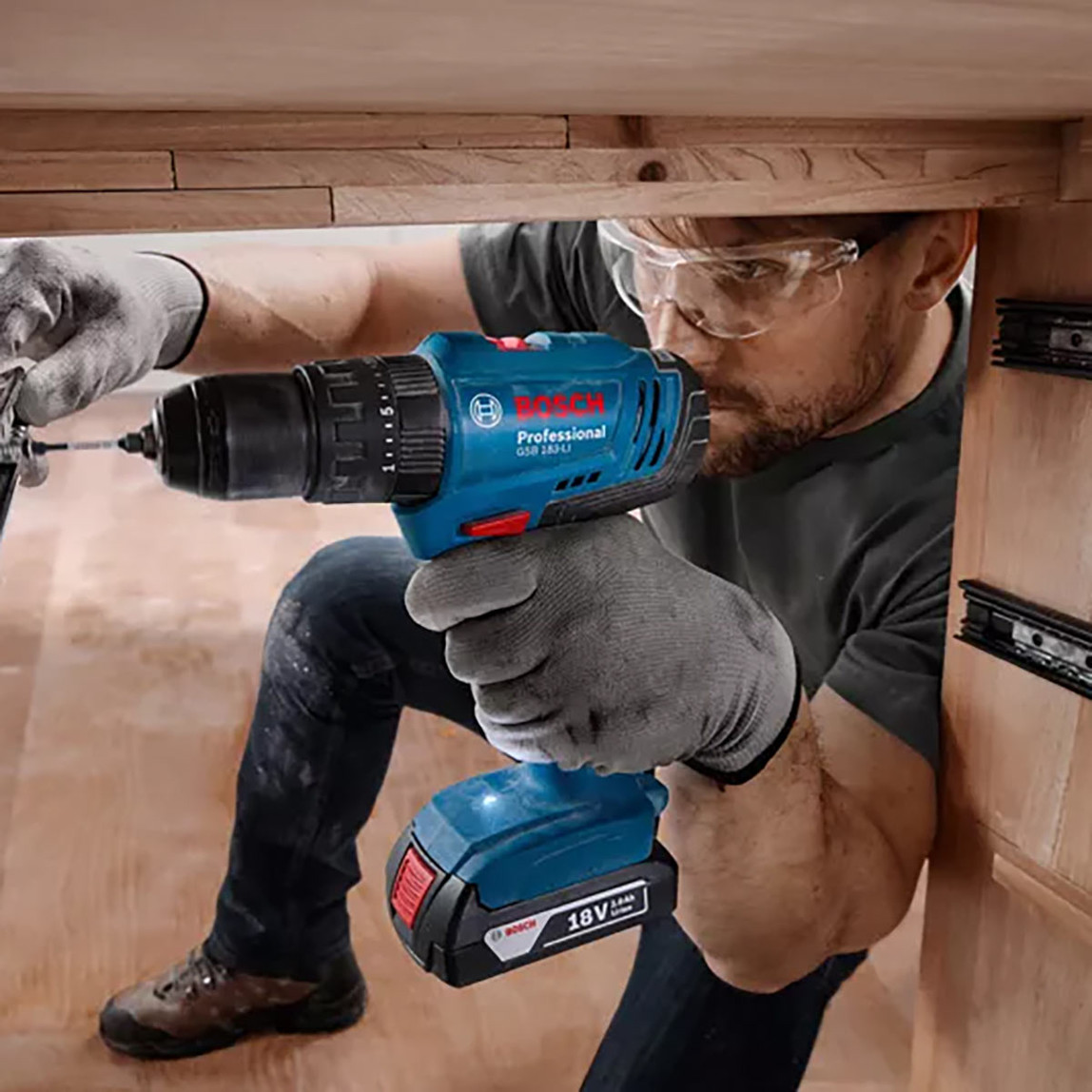    Bosch GSB 183-Li 2.0 Ah Profesyonel Çift Akülü Vidalama 