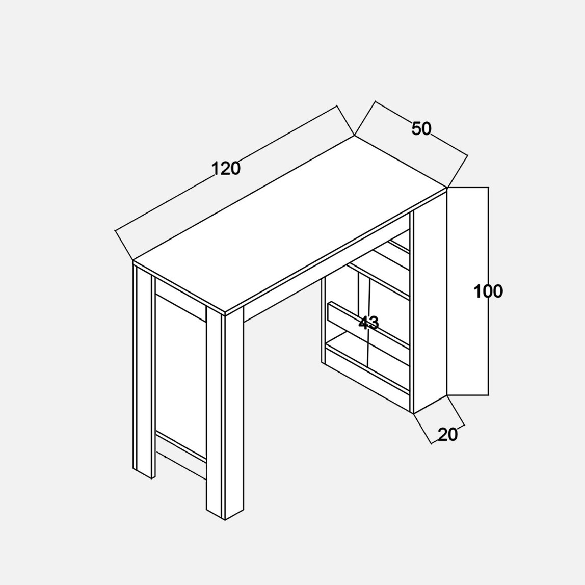    Fly Bery Bar Masası Meşe 