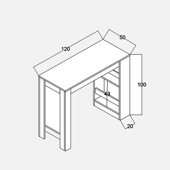 Fly Bery Bar Masası Meşe
