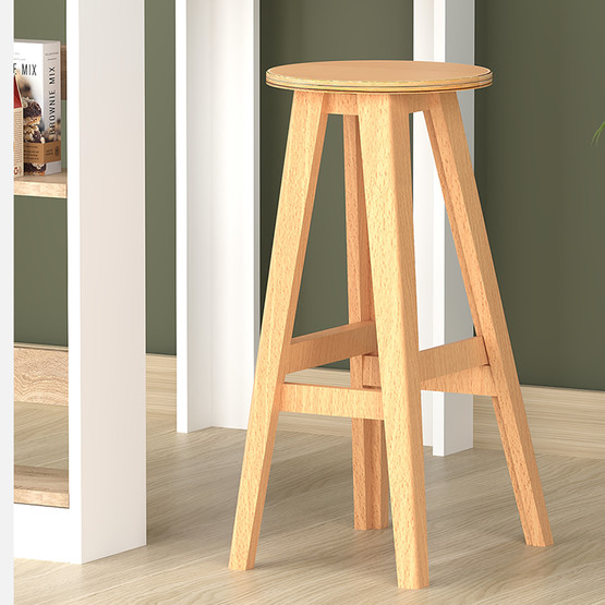 Fly Ahşap Bar Taburesi