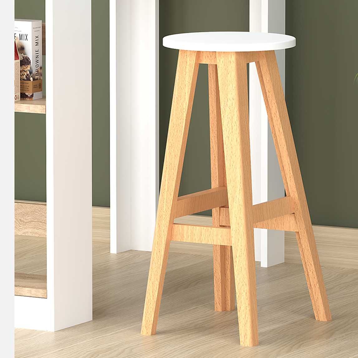    Fly Ahşap Bar Taburesi Beyaz 