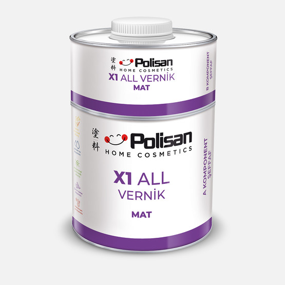 Polisan X1 ALL Vernik Mat Şeffaf 0,60L 