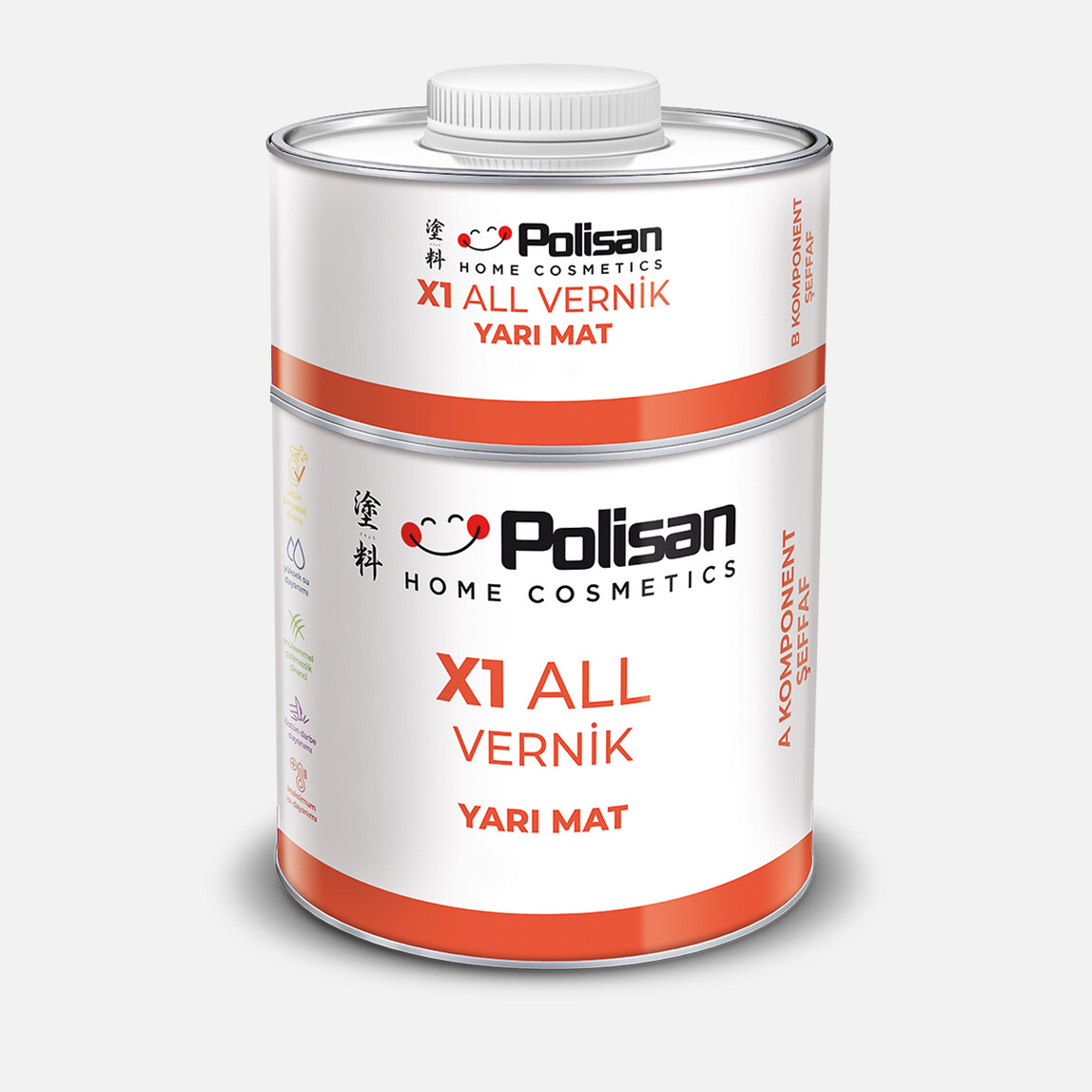    Polisan X1 ALL Vernik  Yarı Mat Şeffaf 0,60L

 
