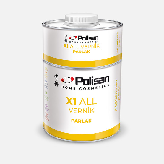 Polisan X1 ALL Vernik Parlak Şeffaf 0,60L

