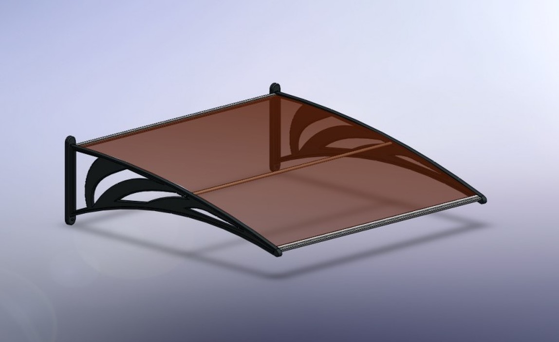    Global Tente Kapı Üstü Sundurma 100x100 Bronz - Ana Kit-Ekonomik Seri 