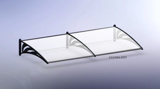 Global Tente Kapı Üstü Sundurma 100x100cm Beyaz- Uzatma Kiti-Ekonomik Seri

