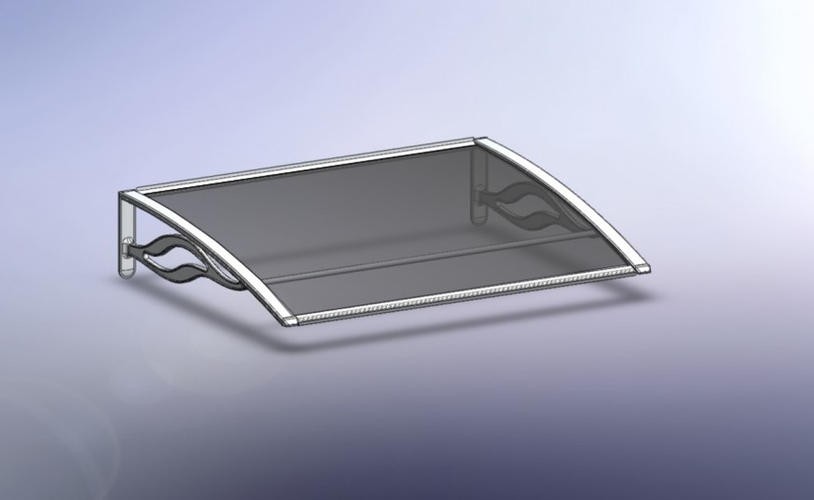    Global Tente Kapı Üstü Sundurma 120x100 Gri- Ana Kit-Lüx Seri 