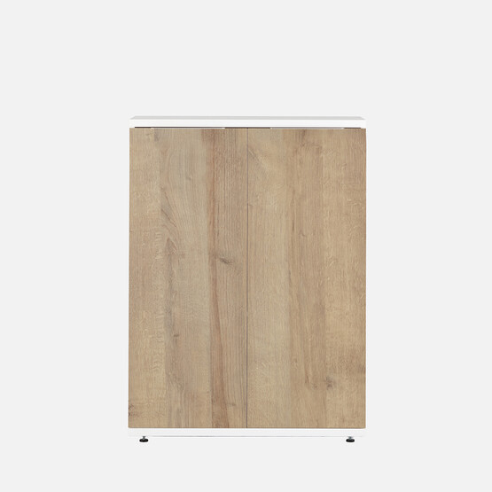Sonorous 2 Kapaklı Çok Amaçlı Dolap Beyaz-Meşe