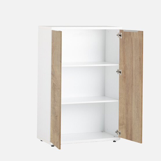 Sonorous 2 Kapaklı Çok Amaçlı Dolap Beyaz-Meşe