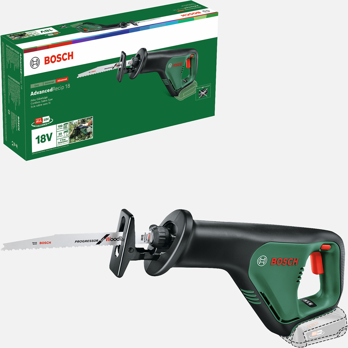    Bosch AdvancedRecip 18 Solo Tilki Kuyruğu Testere (Akü ve Şarj Cihazı Dahil Değildir.) 