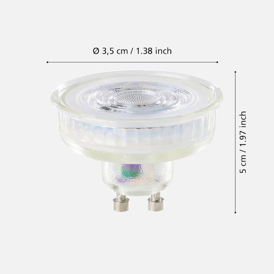 Eglo GU 10 Flat 4W Şeffaf 2700K Led Ampul