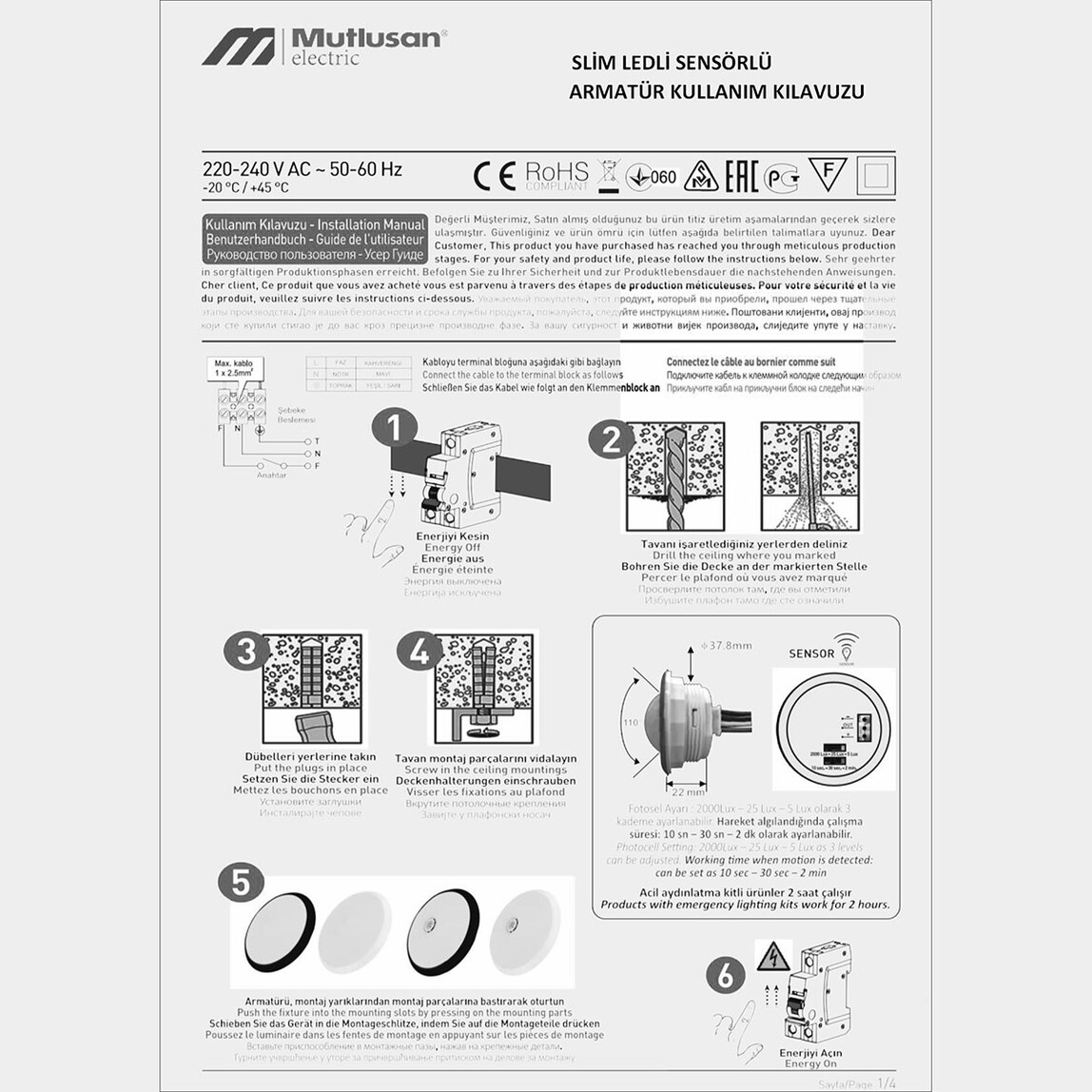    Ledli Sensörlü Armatür 