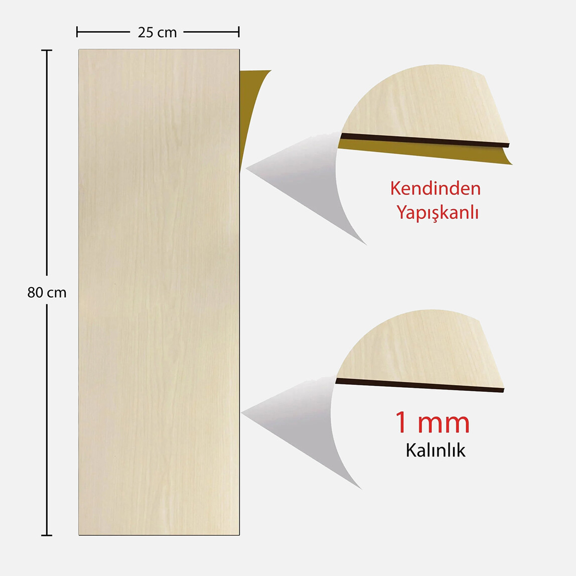    Tink PVC Yapışkanlı Yer Döşeme Beyaz 25x80cm   