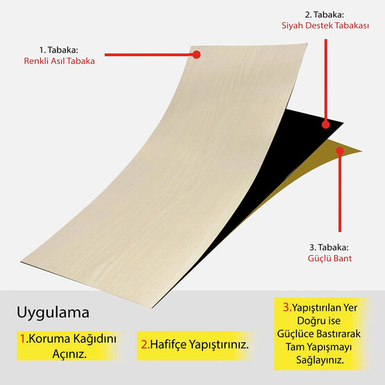 Tink PVC Yapışkanlı Yer Döşeme Beyaz 25x80cm  