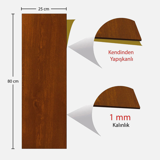 Tink PVC Yapışkanlı Yer Döşeme Altın Meşe 25x80cm