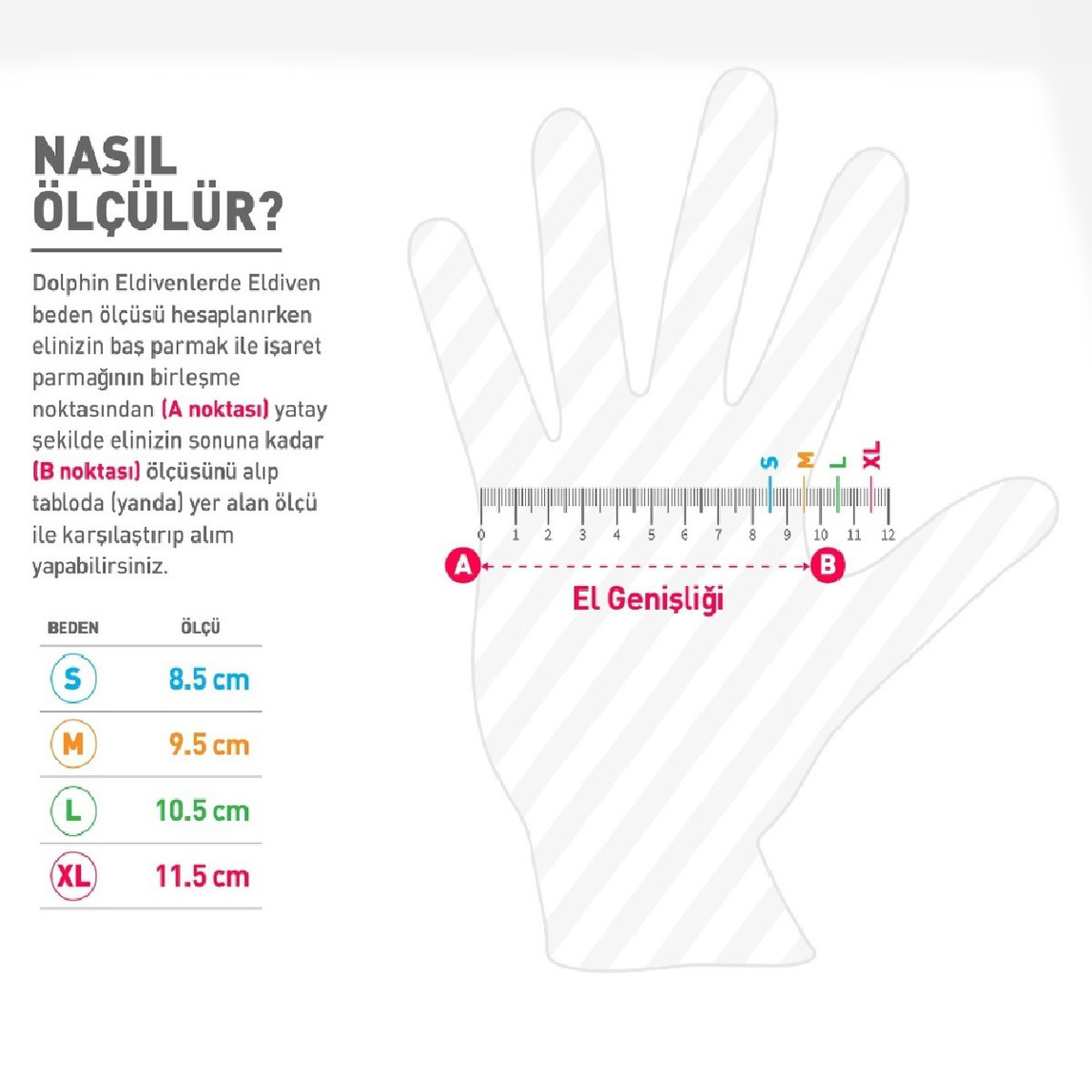    Dolphin Pudralı Lateks Eldiven Beyaz 100'lü S 