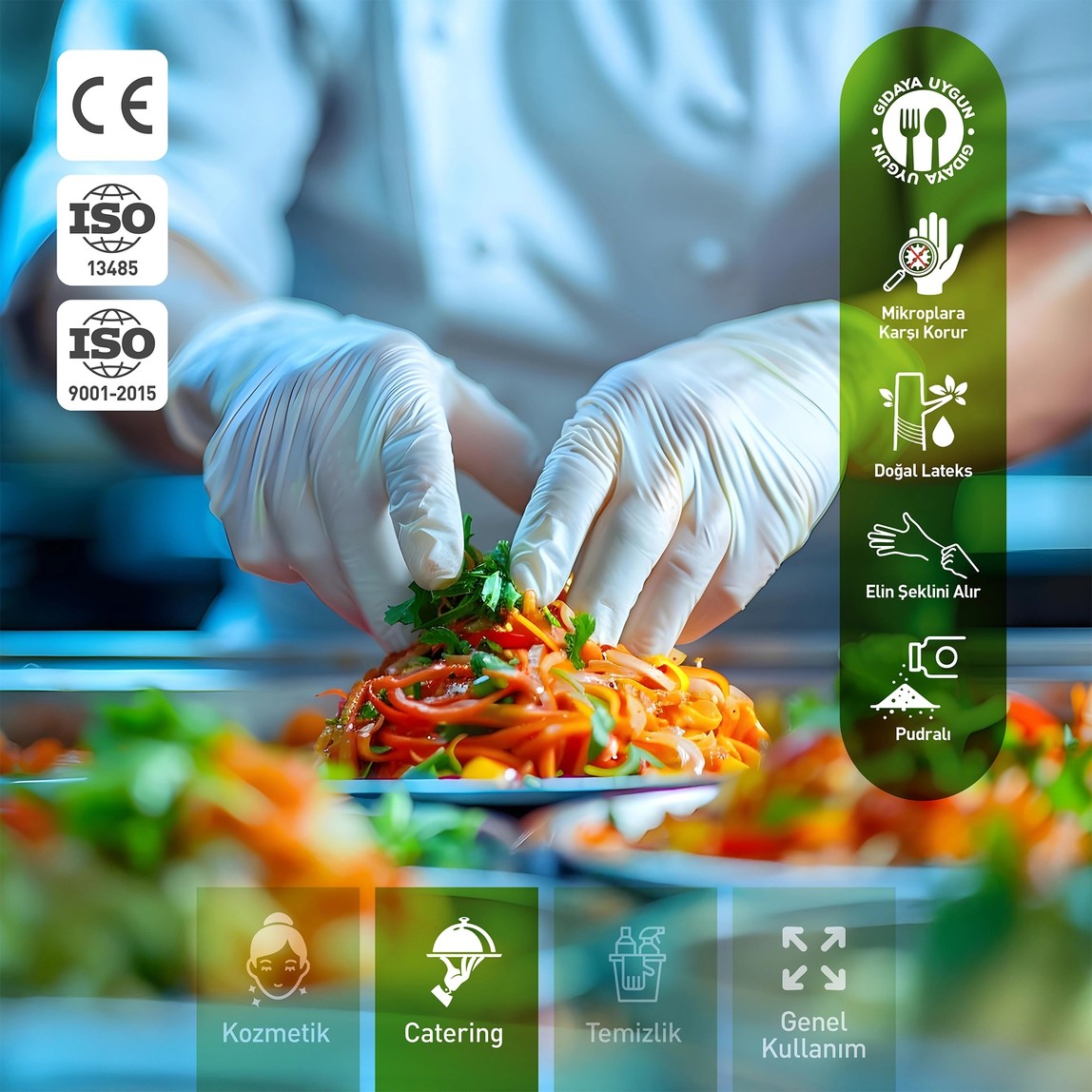    Dolphin Pudralı Lateks Eldiven Beyaz 100'lü M 